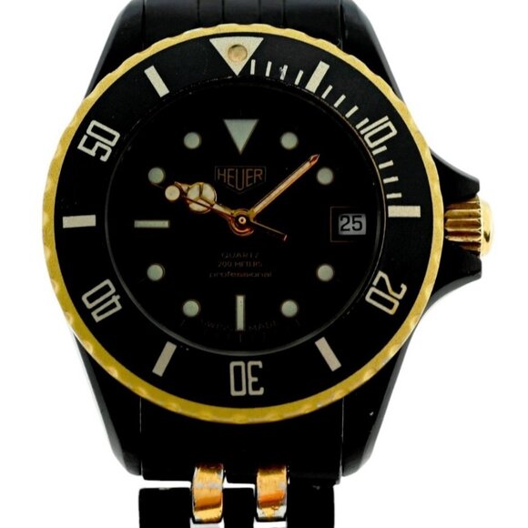 Vintage Heuer (Pre-Tag) 28mm Ladies 1000 Series Black/ Gold Watch Ref 980.038/28 - Picture 3 of 10